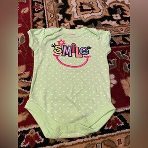 12M Green Smiley Kids One Piece
